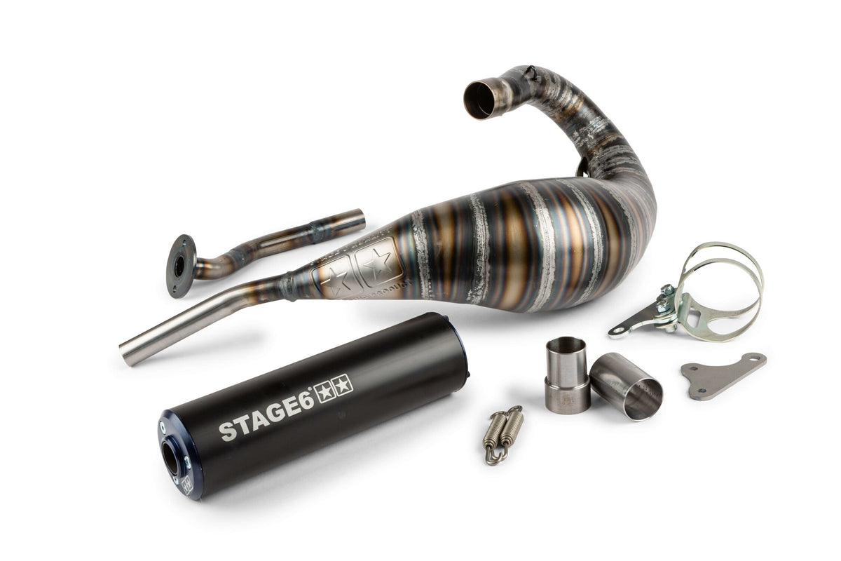 Exhaust Stage6 80 - 90cc CNC blau / black HM-Moto / Vent / Beta RR