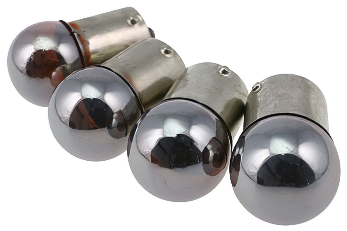 Indicator Bulbs STR8 (x4) BA15S 12V / 10W chrome / orange