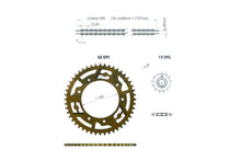 Chain Kit aluminium gold 13x53 - 420 Doppler Rieju MRT