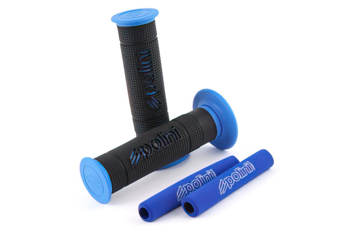 Grips + Brake Lever Foam Sleeves Polini black / blue