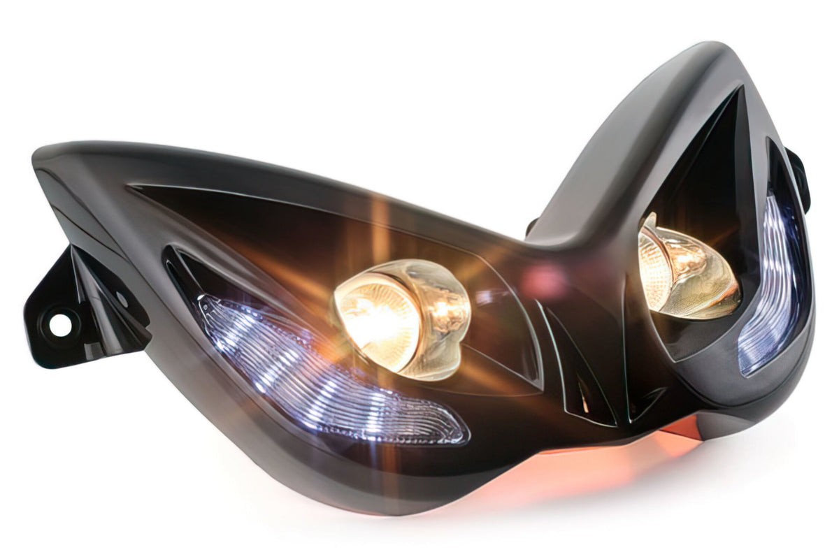 Twin Headlight STR8 EVO 2 blue LEDs Yamaha Aerox black