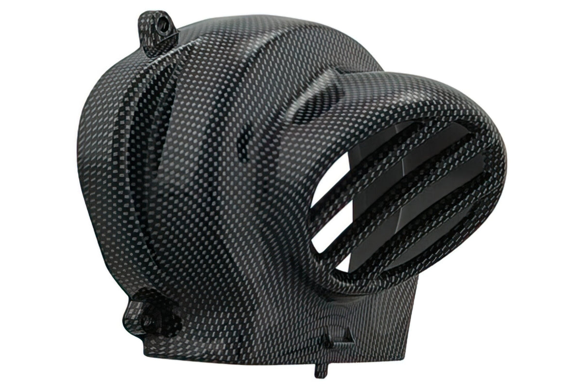 Fan Cover STR8 w. scoop Piaggio AC up to 1998 carbon look