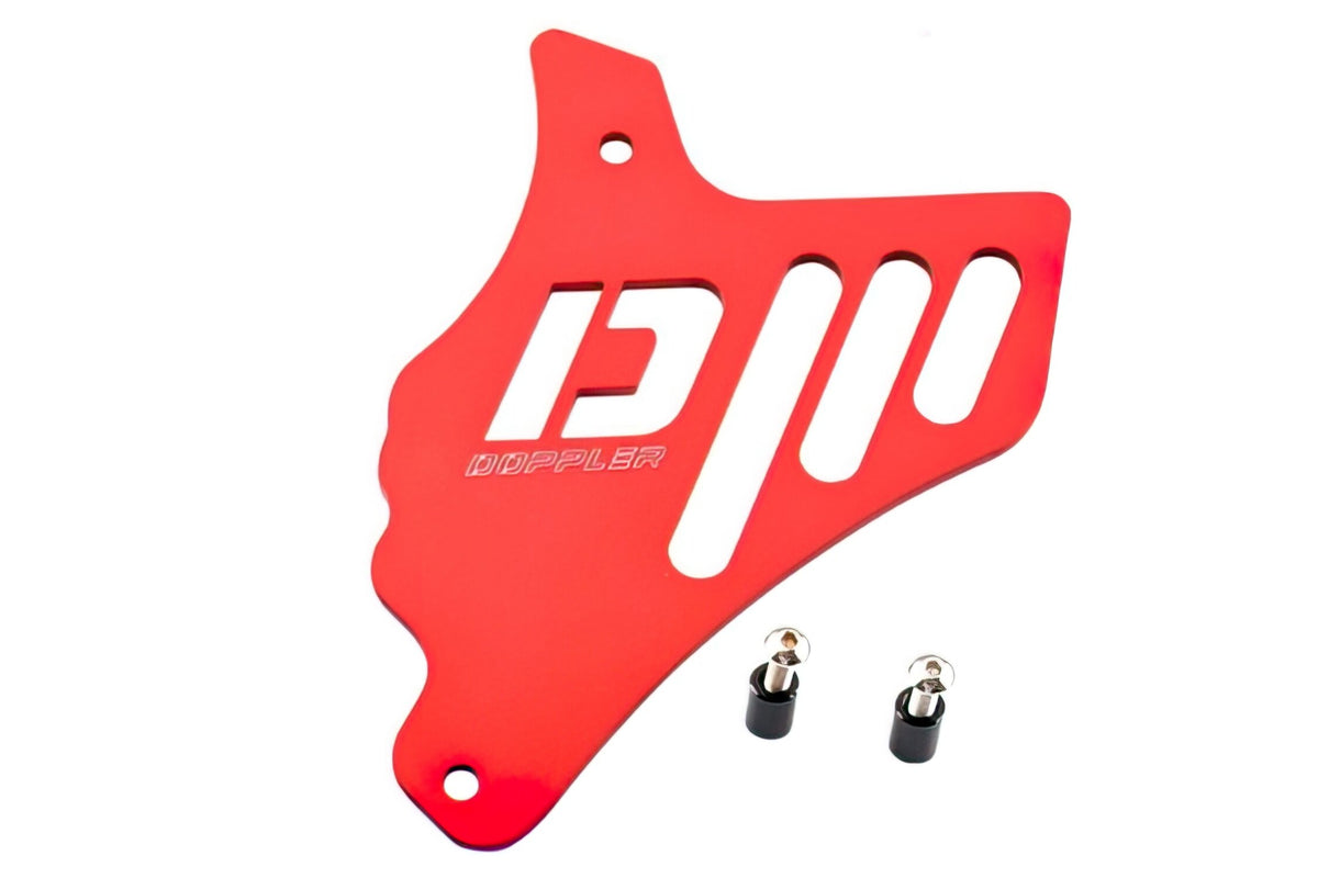 Front Sprocket Cover / Chain Guard aluminium red Doppler AM6