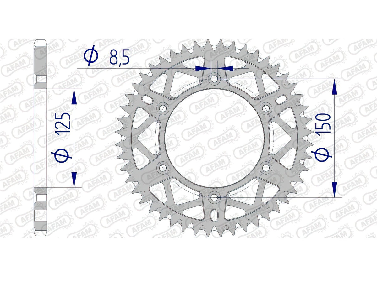 Rear Sprocket Afam aluminium self-cleaning 52 teeth KTM / Husqvarna