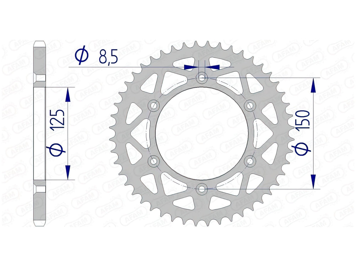 Rear Sprocket Afam aluminium 52 teeth KTM / Husqvarna