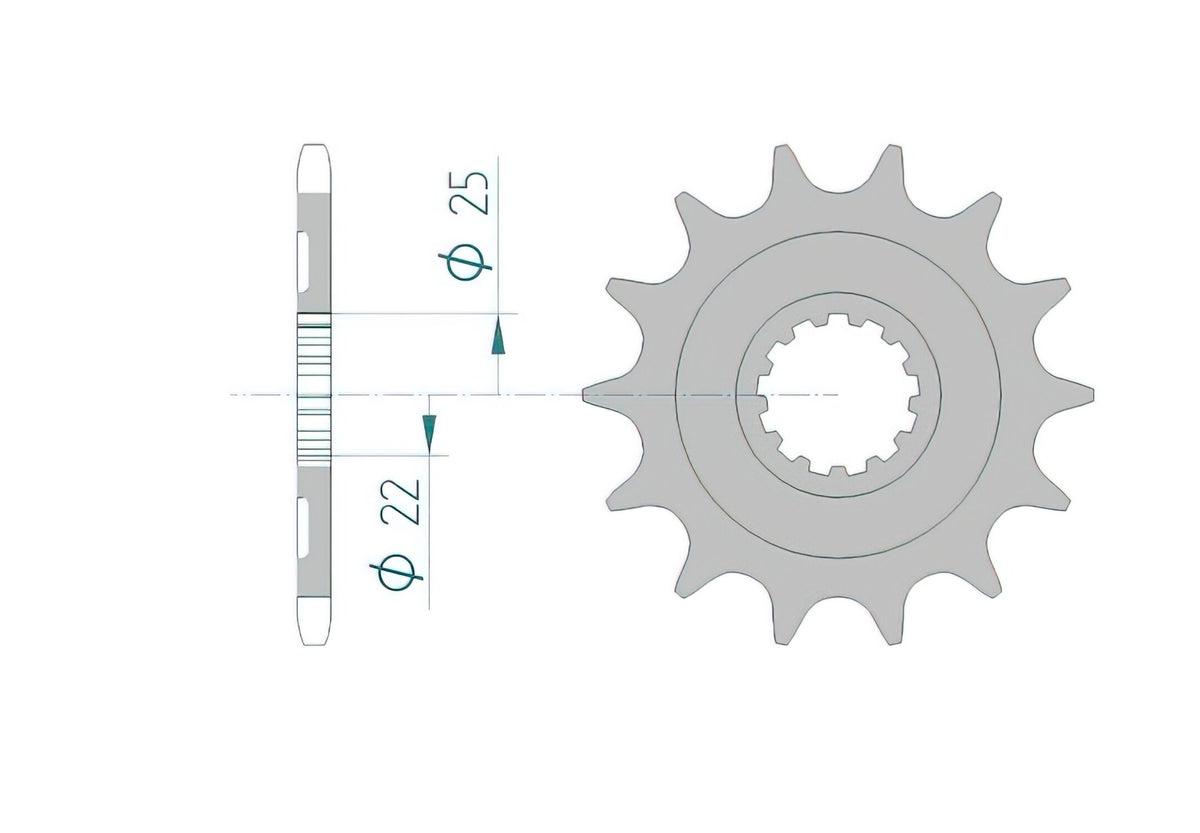 Front Sprocket Afam self-cleaning 14 teeth KXF 450