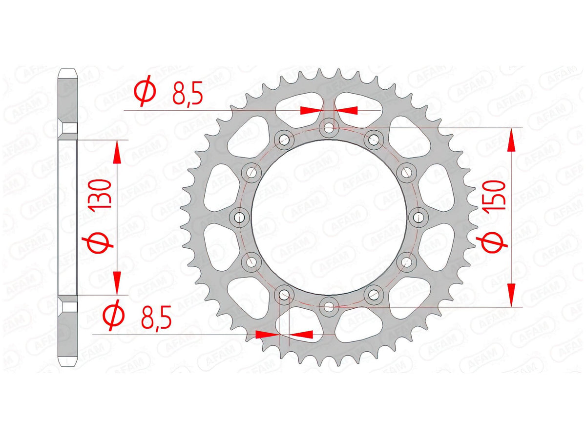 Rear Sprocket Afam steel 49 teeth Yamaha YZ 125 / 250