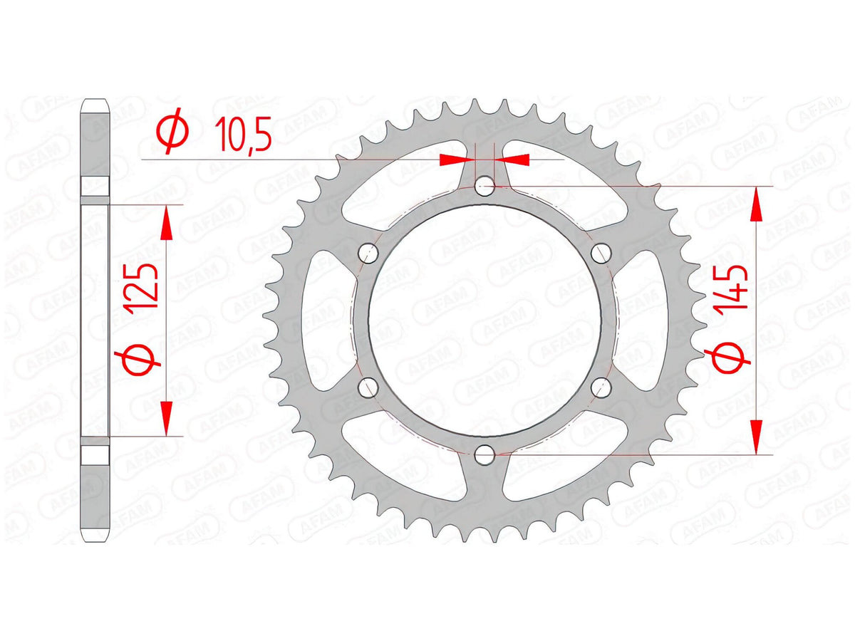 Rear Sprocket Afam steel 47 teeth XTX 660