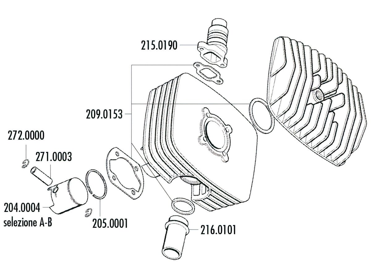 Piston Polini Series 6000 48mm (C) Sachs mopeds