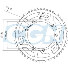 Rear Sprocket 53T - 428 Doppler black steel Sherco Enduro 50