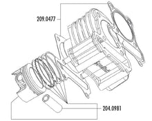 Cylinder Kit 158cc Polini aluminium D.59mm Yamaha Cygnus 125