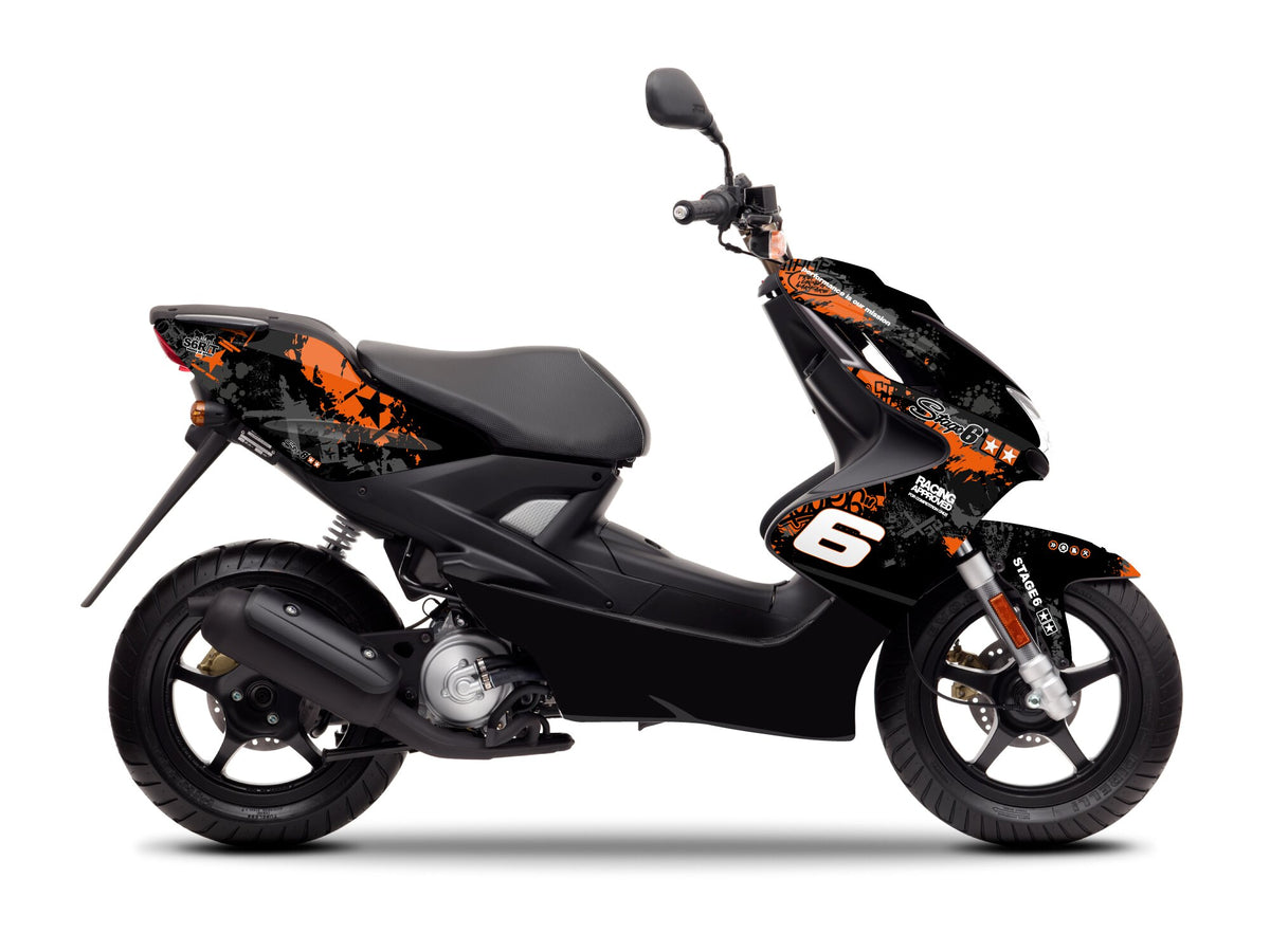 Graphics Kit Yamaha Aerox before 2013 Stage6 orange / black