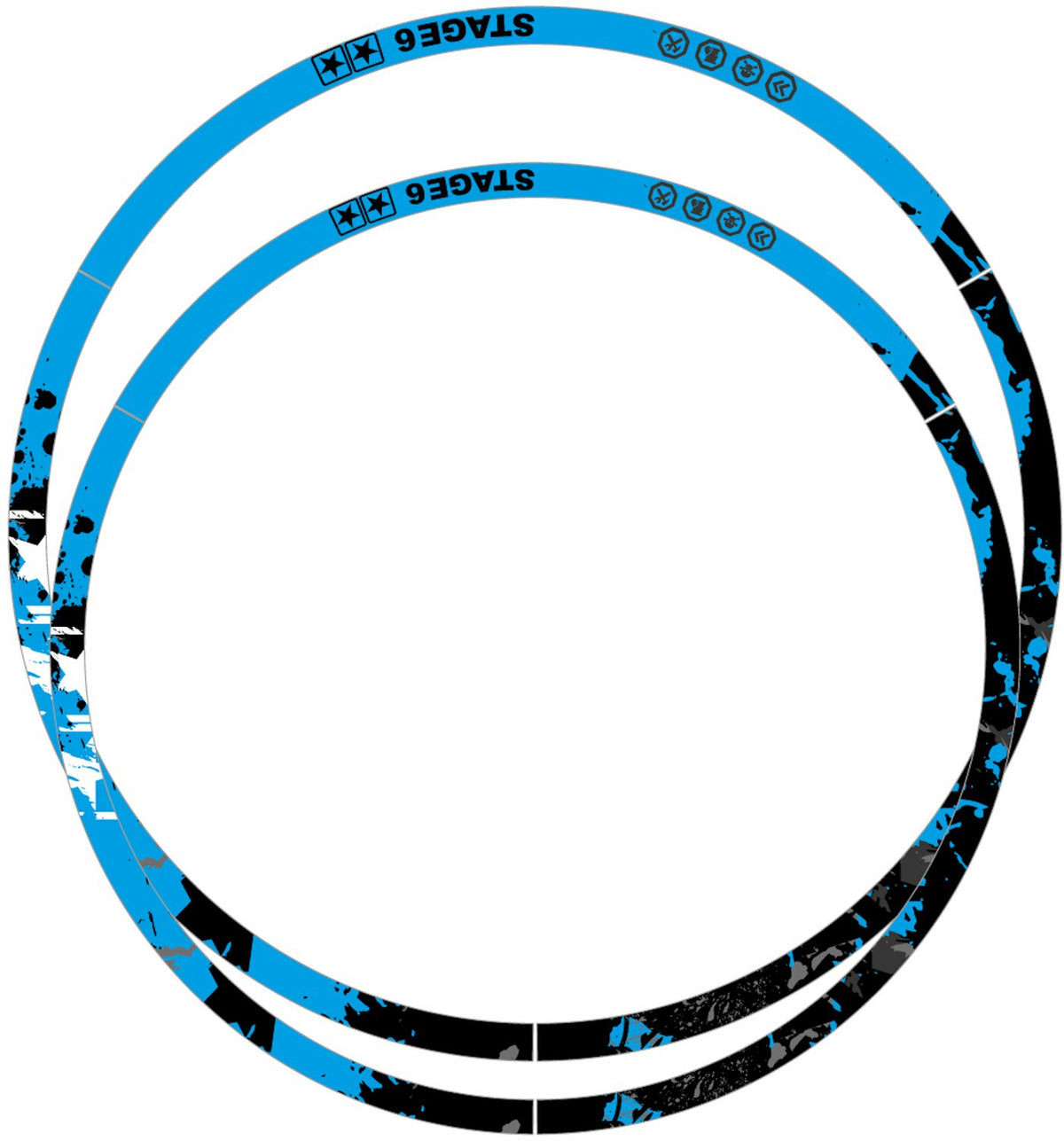 Rim Sticker Kit 12" Stage6 blue / black