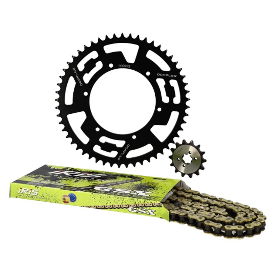 Chain Kit alu black 14x53 - 420 Doppler Derbi GPR / Senda X-treme