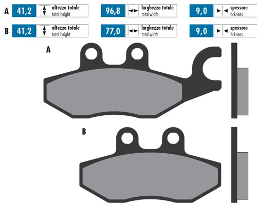 Brake Pads Polini Original (right side) Piaggio X-Evo