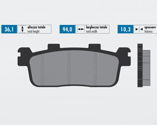 Brake Pads Polini sinter (LH caliper) Kymco People S