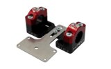Handlebar Clamps 28mm with dashboard holder KRM black / red
