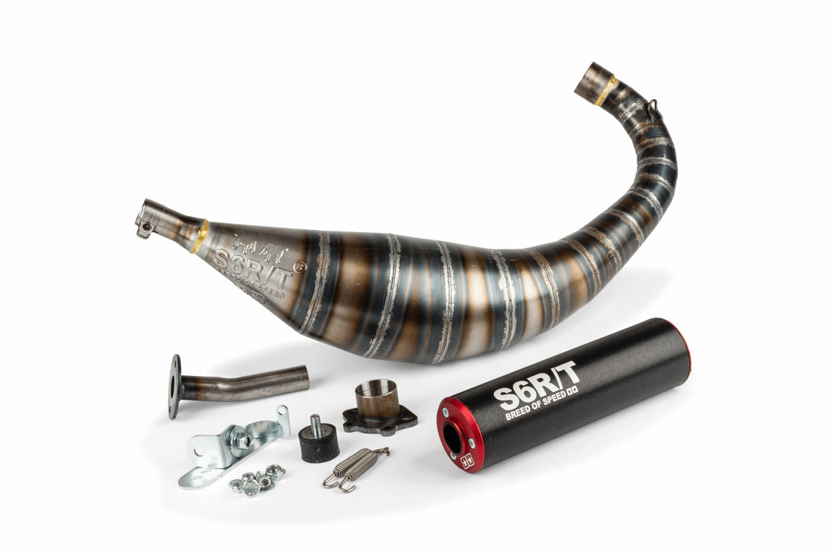 Exhaust Stage6 R/T 80 - 90cc CNC Red / Black Derbi