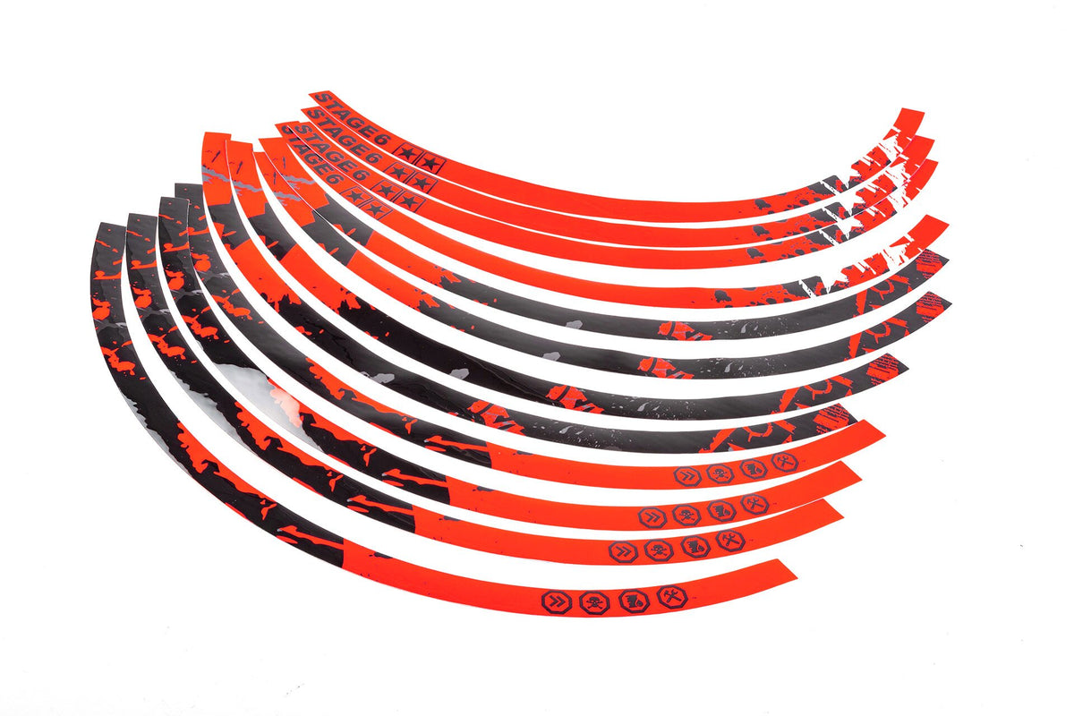 Rim Sticker Kit 10" Stage6 red / black