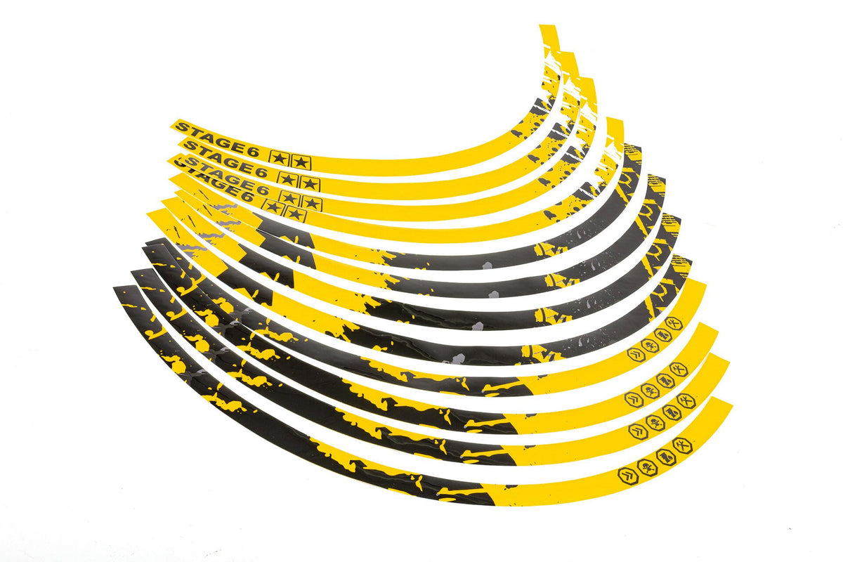Rim Sticker Kit 12" Stage6 yellow / black