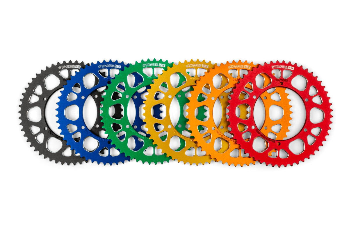 Rear Sprocket 53T - 420 Stage6 alu CNC yellow Aprilia SX 50