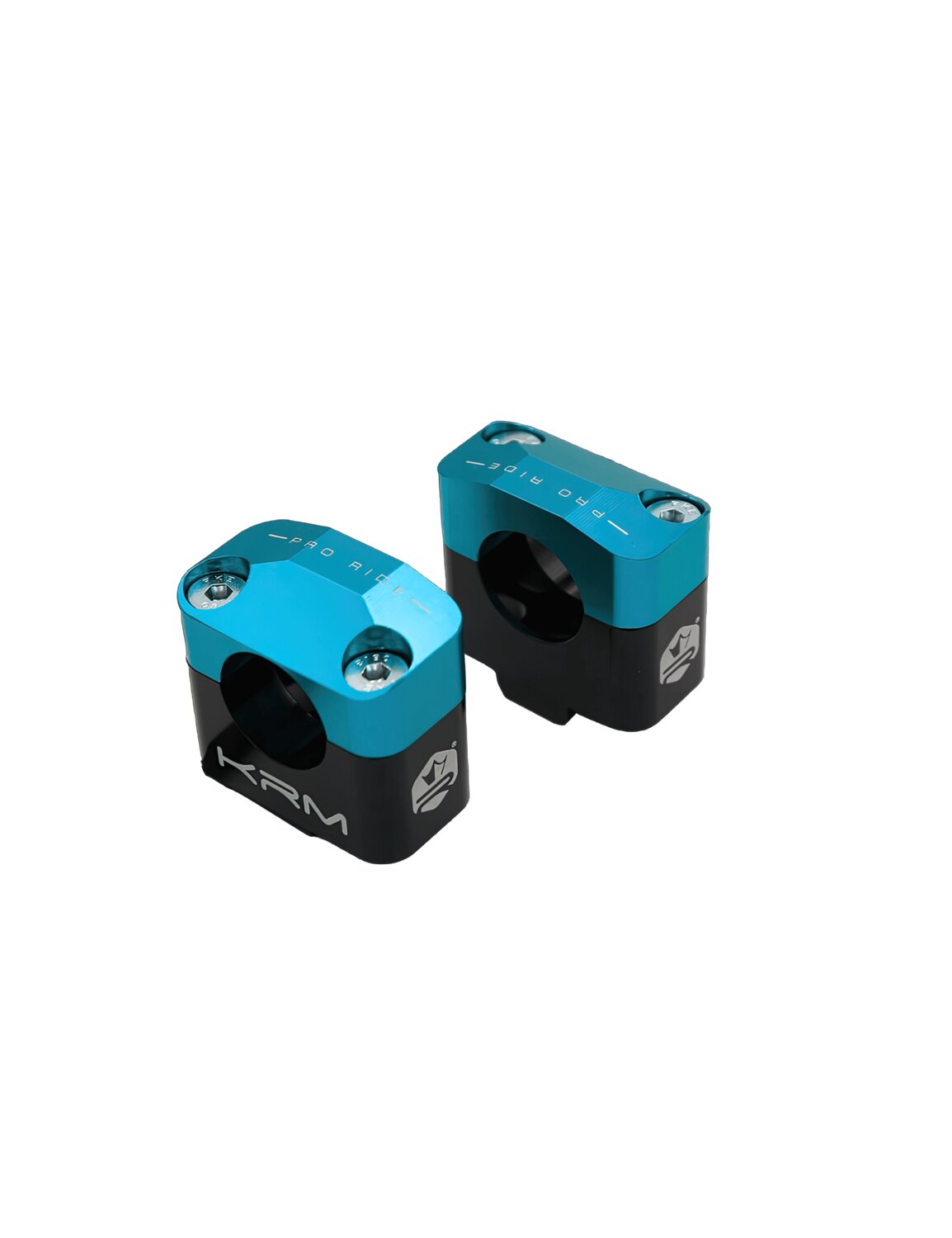 Handlebar Clamps 28mm KRM Black / Turquoise