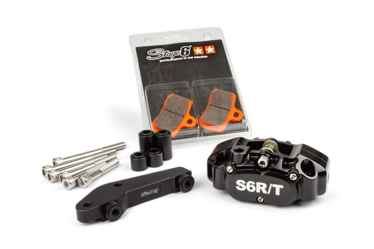 4-piston Caliper with adapter Brembo Stage6 R/T Black
