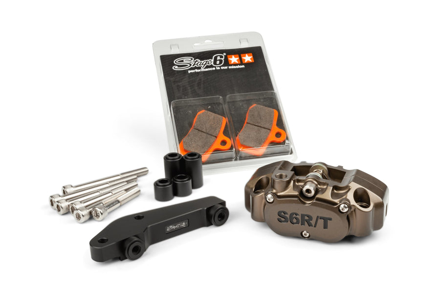 4-piston Caliper with adapter Brembo Stage6 R/T Hard anodised