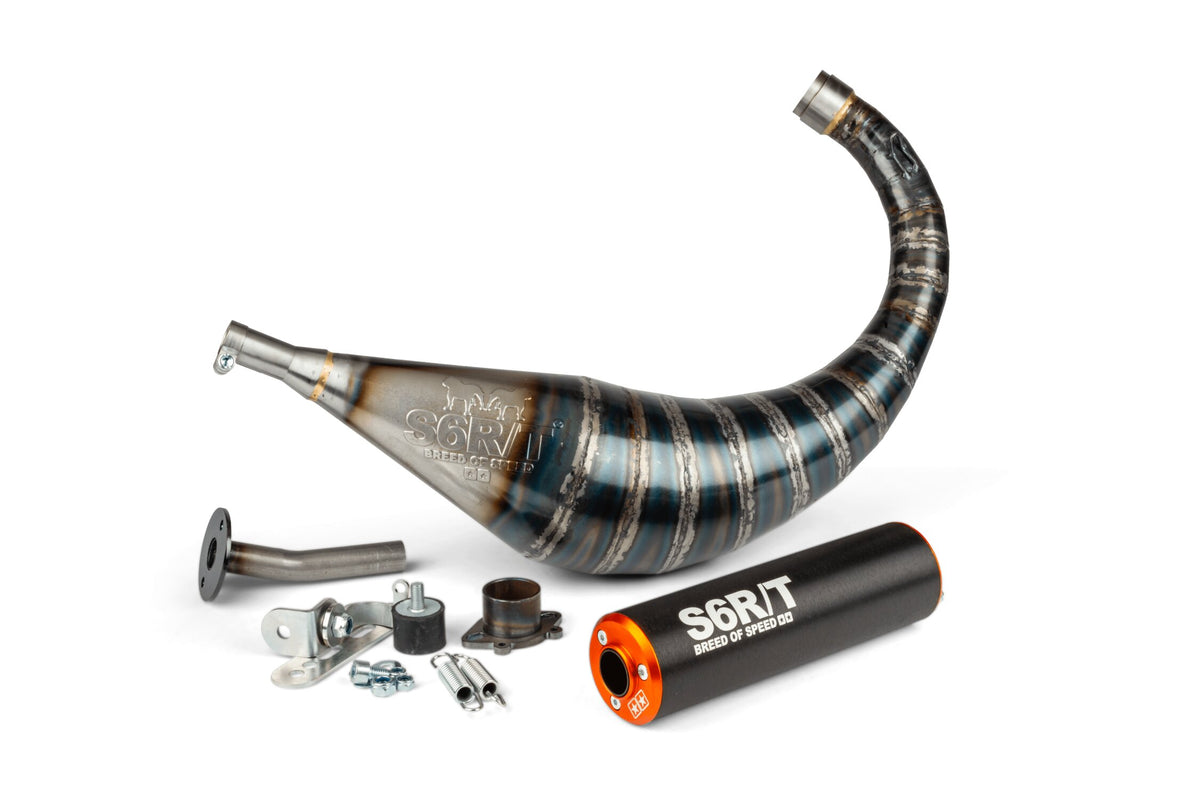 Exhaust Stage6 R/T 70 - 80cc black / orange Derbi