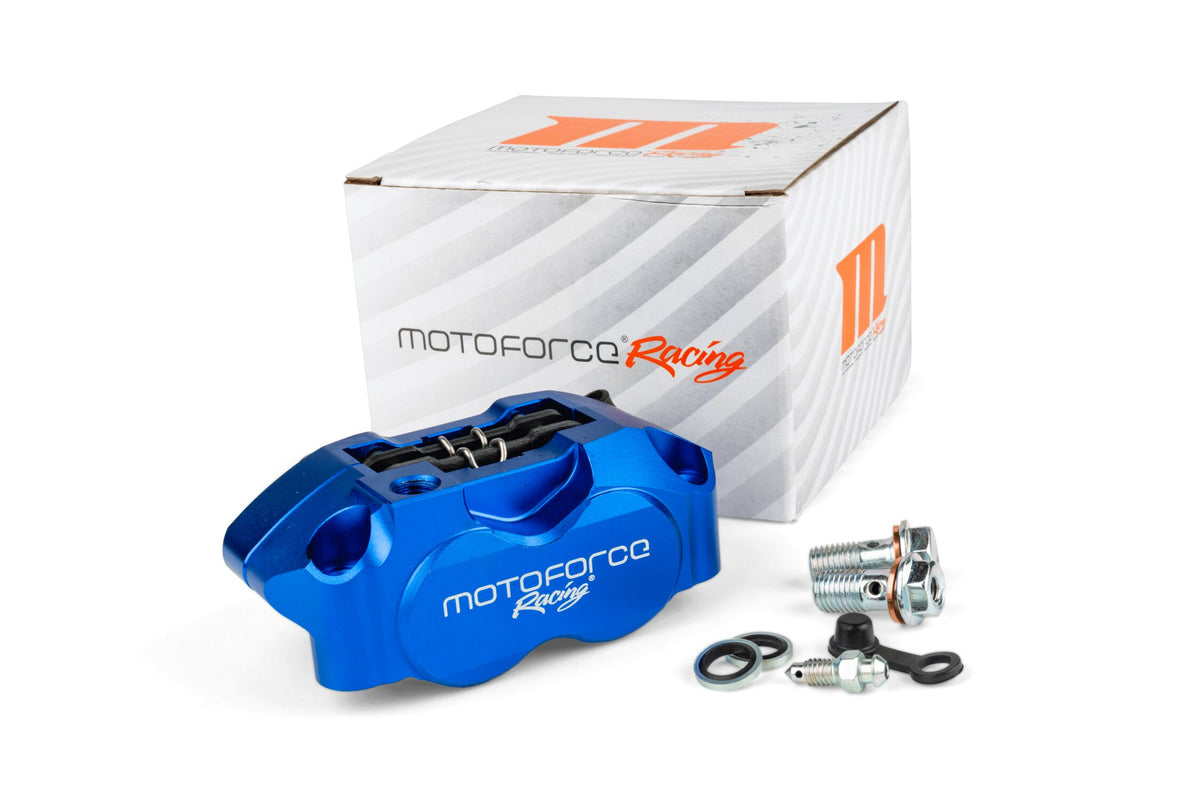 Brake Caliper 4-piston MotoForce Racing blue