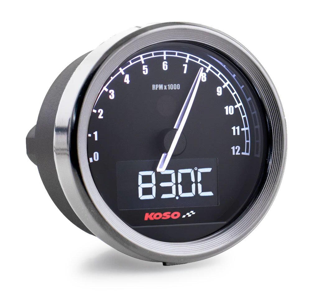 Tachometer Koso D60 TNT-05 up to 12,000 rpm black / chrome