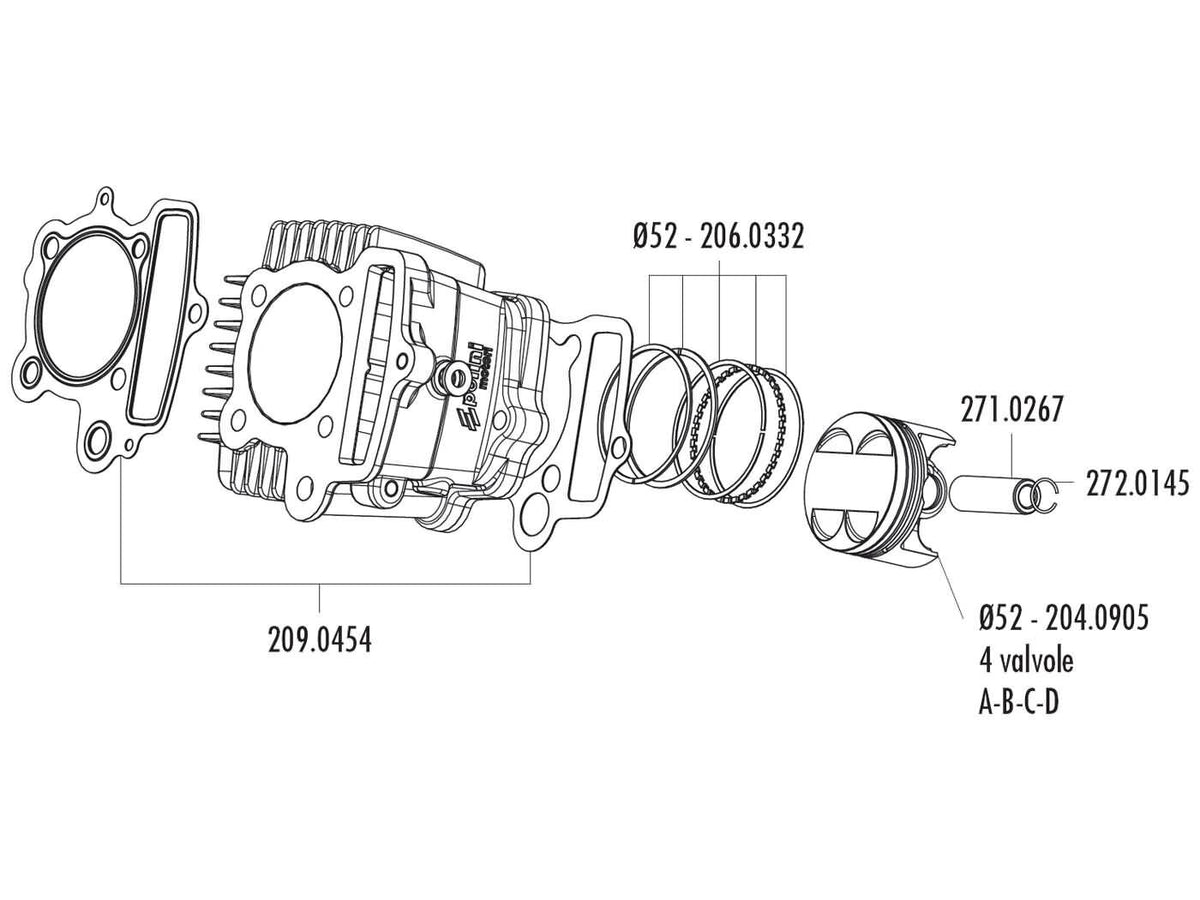 Piston Pin Polini 13x38x8