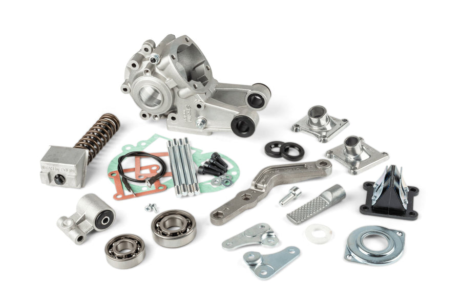 Crankcase Polini w/ spring, intake manifold, starter pedal Peugeot 103 SP / MV