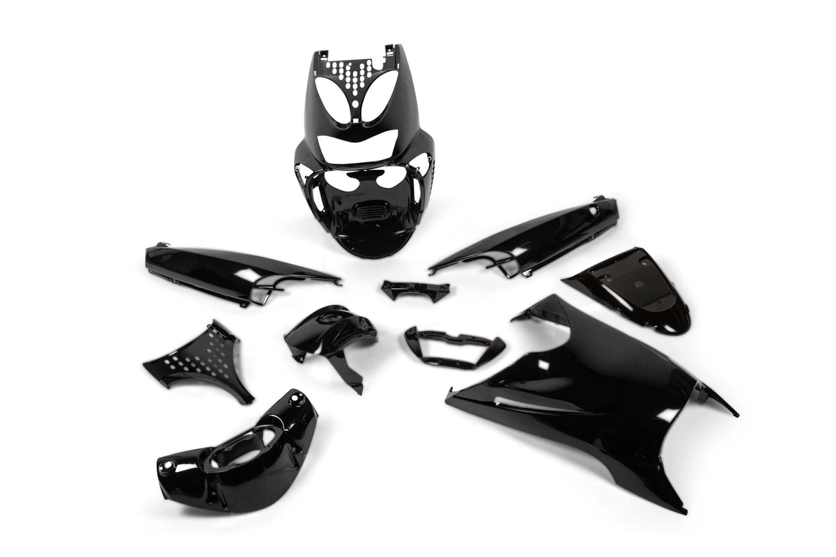 Fairing Kit STR8 11-piece Aprilia SR50 up to 2010 Black