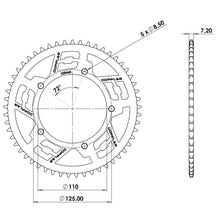 Rear Sprocket steel 53T - 428 Doppler Origin Sherco 50