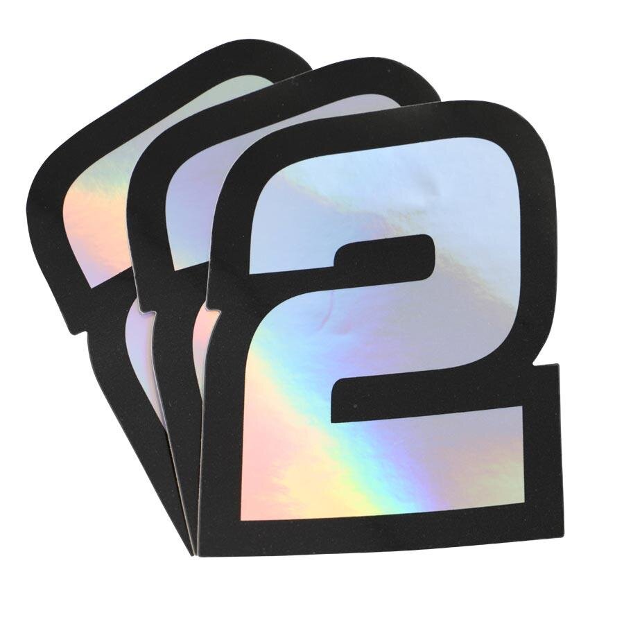 Sticker number 2 hologram Doppler 10x7,5cm (x3)