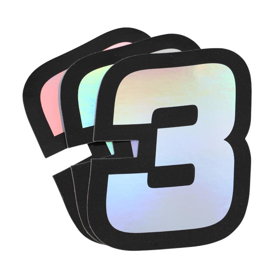 Sticker number 3 hologram Doppler 10x7,5cm (x3)