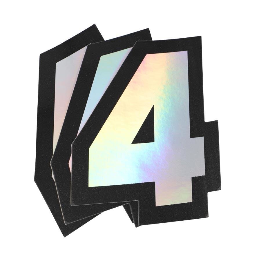 Sticker number 4 hologram Doppler 10x7,5cm (x3)