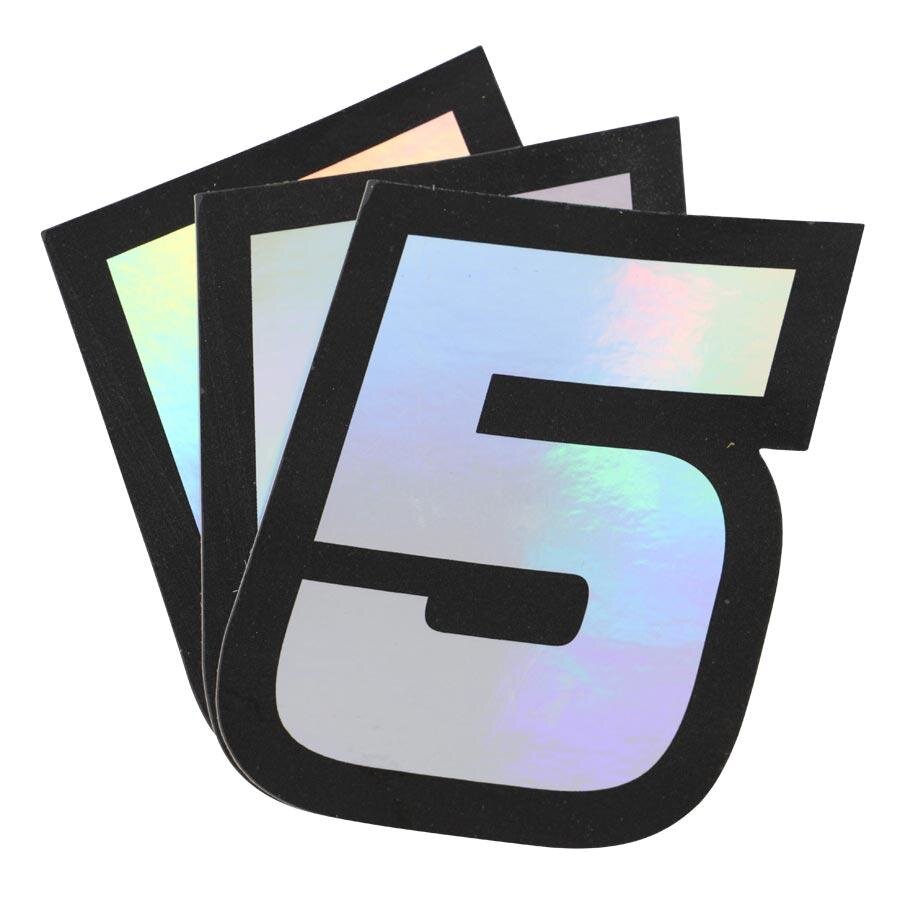 Sticker number 5 hologram Doppler 10x7,5cm (x3)