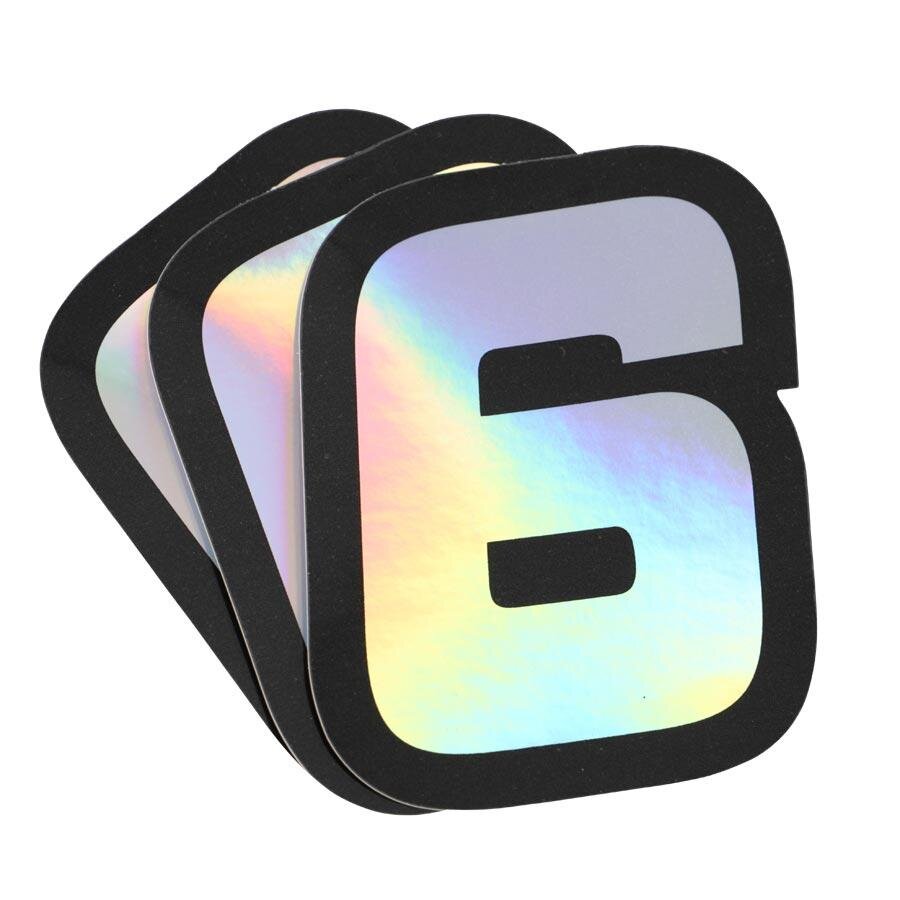 Sticker number 6 hologram Doppler 10x7,5cm (x3)