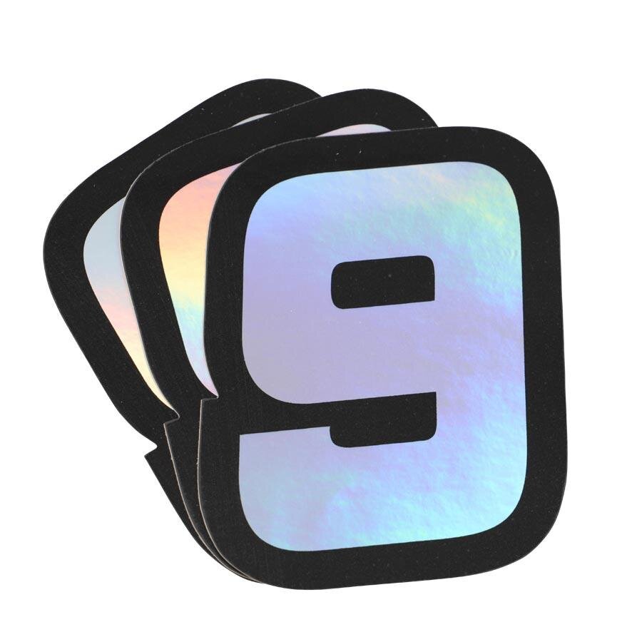 Sticker number 9 hologram Doppler 10x7,5cm (x3)