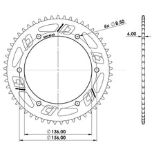 Rear Sprocket alu Fantic XM / XE Doppler 53T - 420 red