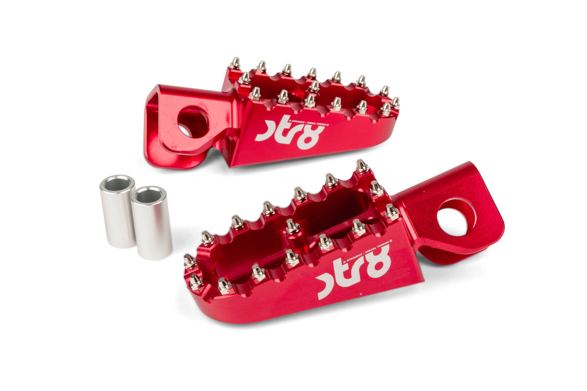 Footpegs STR8 MX Evo Derbi CNC Red
