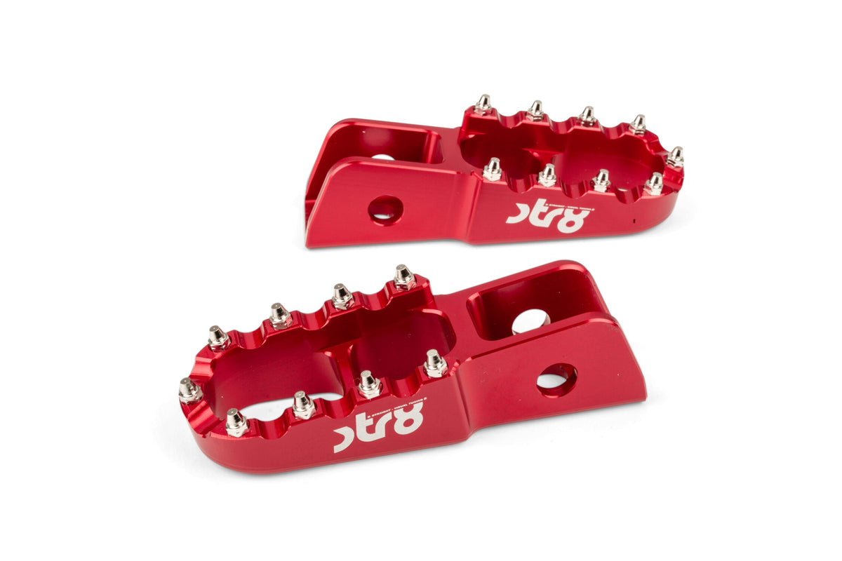 Passenger Footpegs STR8 MX Evo Derbi CNC Red