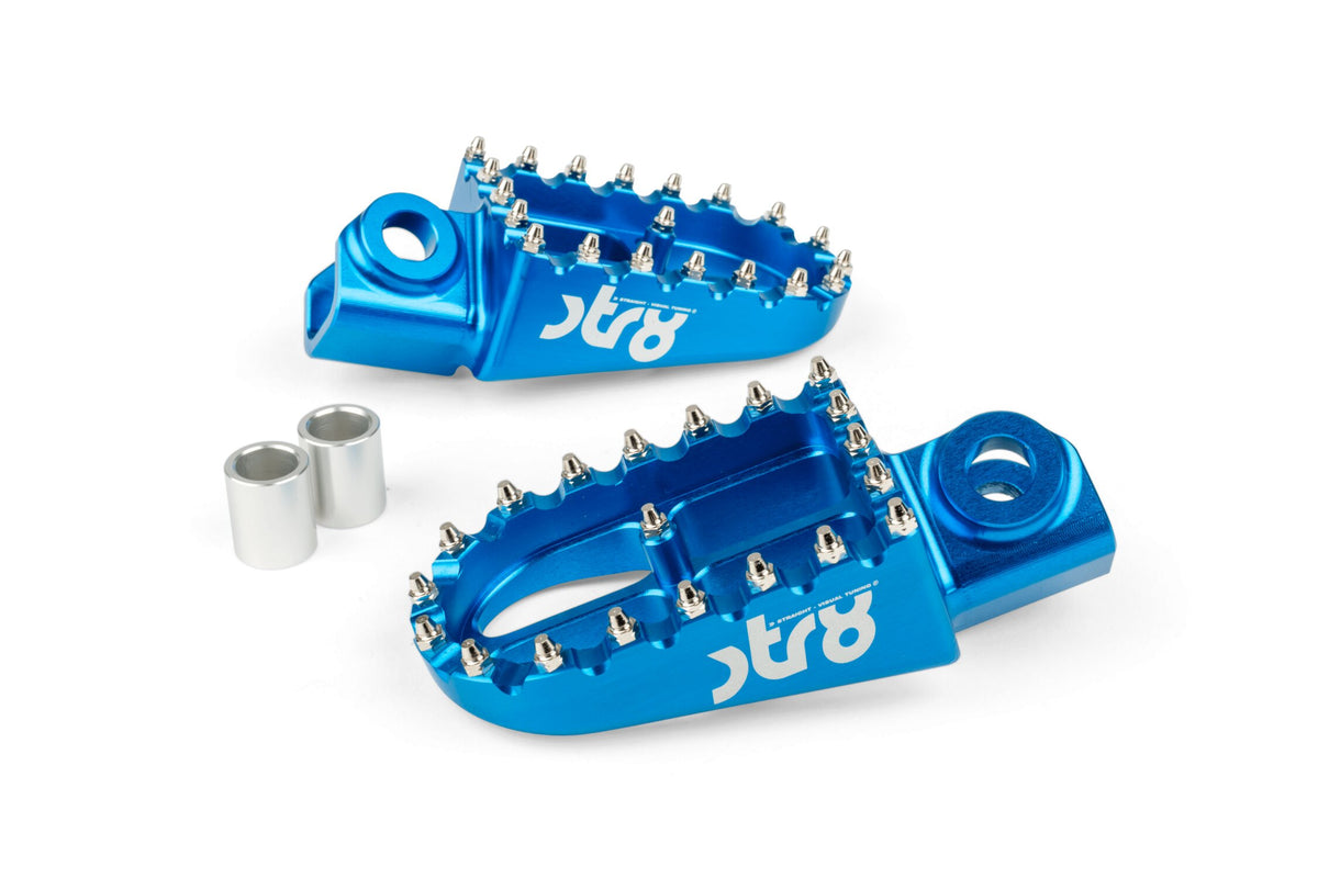 Footpegs STR8 MX Evo Rieju MRT CNC Blue