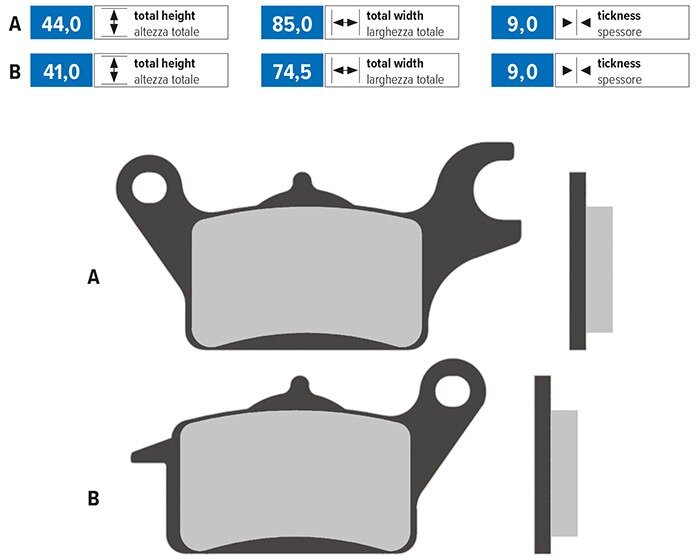 Brake Pads front left Polini Original Yamaha Tricity