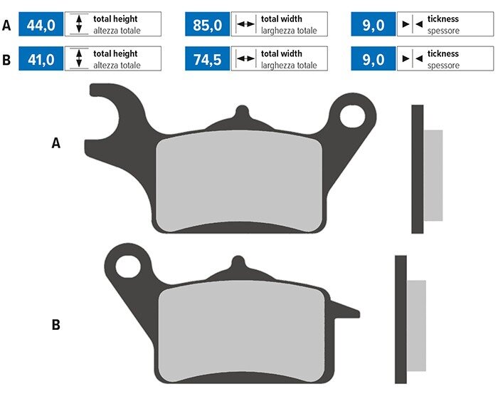 Brake Pads front right Polini Original Yamaha Tricity