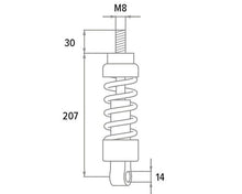 Shock Absorber front 207mm Polini Vespa Special / PK / ET3