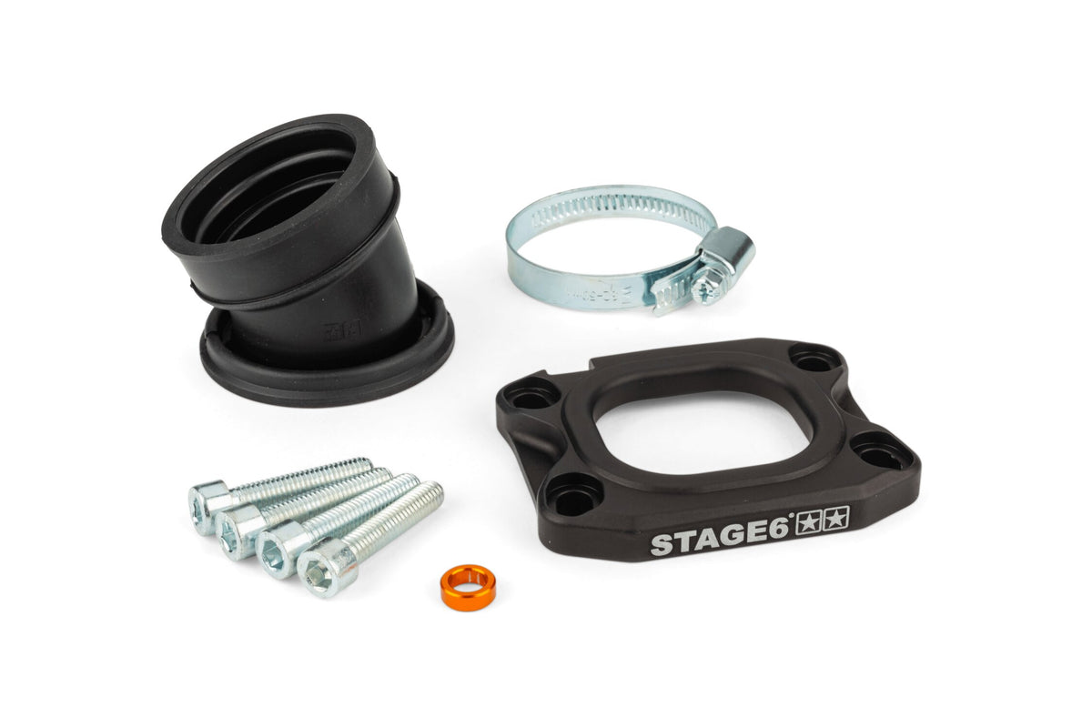 Intake Manifold Stage6 360° AM6 / Derbi black for PWK 30 - 36mm