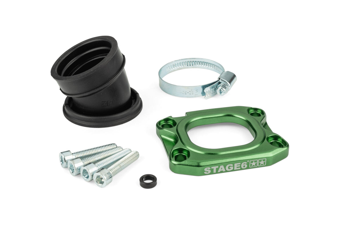 Intake Manifold Stage6 360° AM6 / Derbi green for PWK 30 - 36mm